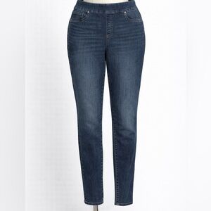 Chico's Dark Blue Skinny Jeans pull on jegging  ankle